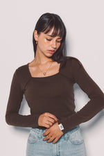 Back Shirring Long Sleeve Top【V2532202】