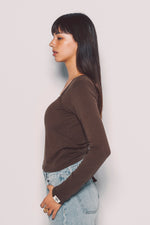 Back Shirring Long Sleeve Top【V2532202】