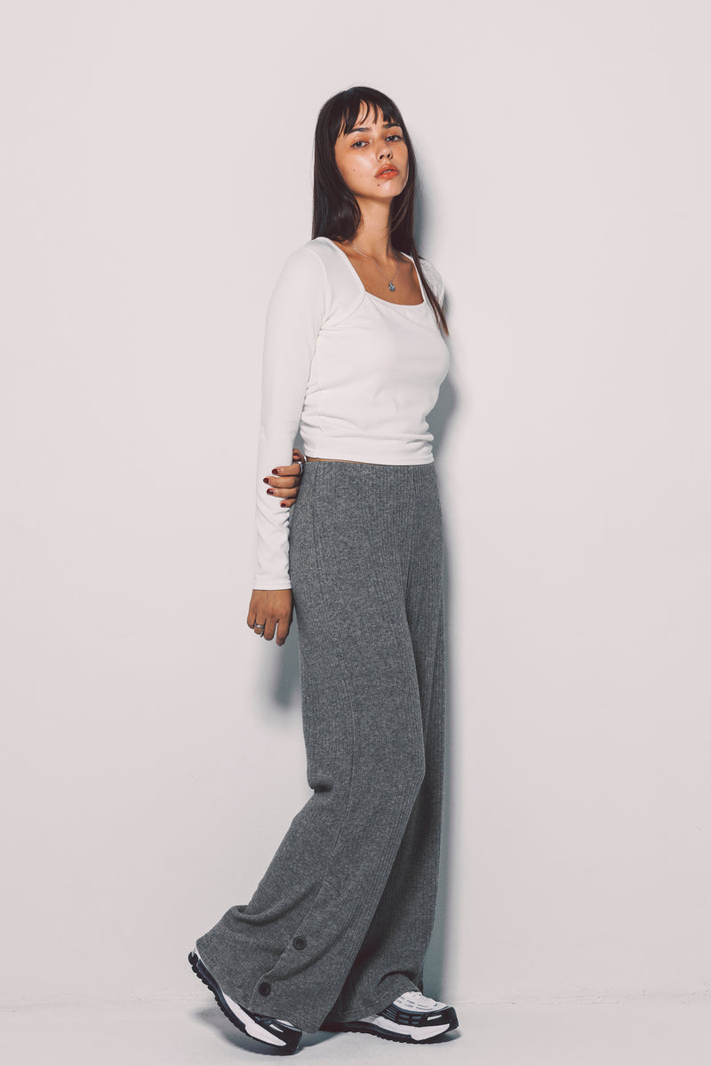 Back Shirring Long Sleeve Top【V2532202】