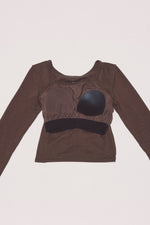 Back Shirring Long Sleeve Top【V2532202】