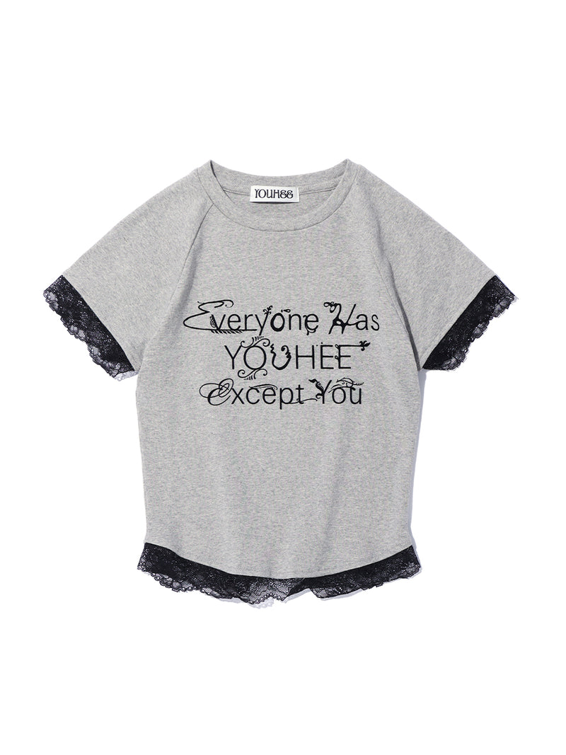 GRAPHIC TRIMMING TEE【YHSTEC004】